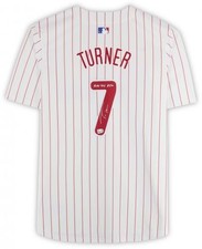Framed Trea Turner Philadelphia Phillies Signed White Nike Limited Jersey w/Insc