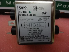 New, Corcom, 5VK1, FILTER LINE 5A FASTONS