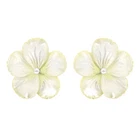 Canary Yellow Mother of Pearl Flower Sterling Silver Post Earrings