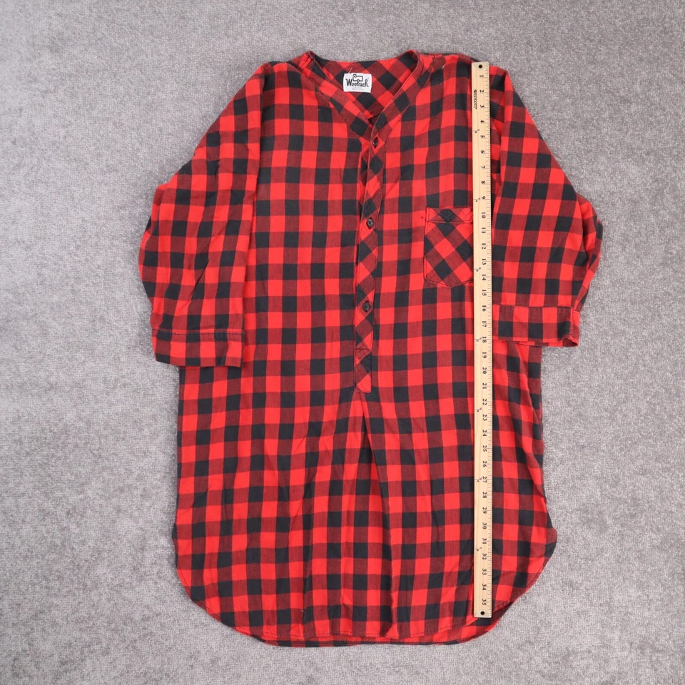 Vestido Camisa De Colección Para Mujer Woolrich XL Rojo Negro A Cuadros Manga Larga Botón Completo Foto 3 de 4