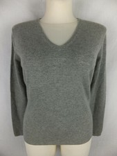 BRUNO MANETTI 100% Kaschmir Pullover - 38 - hellgrau - V-Ausschnitt - TOP 