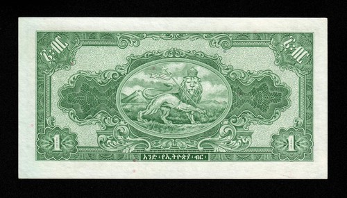 ETHIOPIA Banknote - 1 Ethiopian Dollar (1945) Pick 12c NEW Rozell - Picture 2 of 3