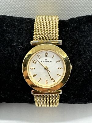Skagen Denmark 107SGG1 Women\'s Gold Stainless Steel Analog Dial Watch JNA953 Skagen Denmark 233XSGSC All Stainless Steel 3-ATM Water  main image 4