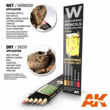 AK-Interactive Weathering Semi Grease Water Pencils Set - Chipping (5pcs)
