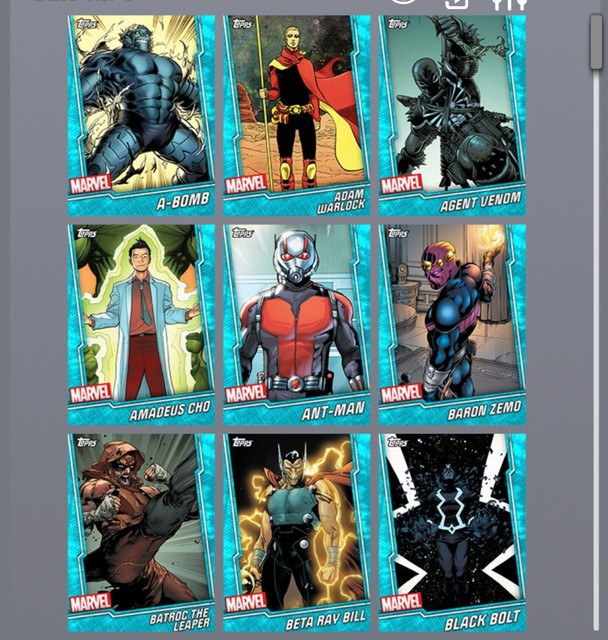 Topps Marvel Collect COMPLETE SET Teal Tier 6 100 Cards AWARD READY