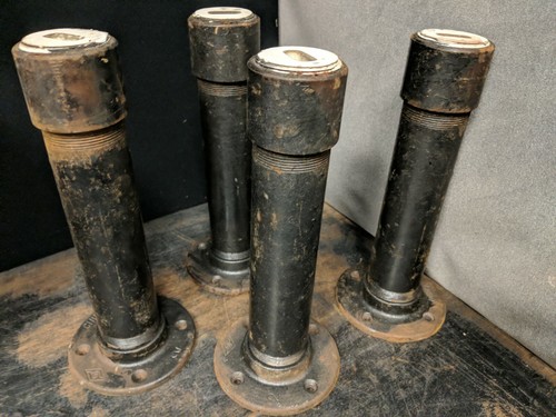 4X Used GAS Line Metal IRON table BASE legs steampunk repurpose Chunky Rugged - Picture 8 of 8