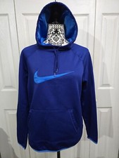 Nike Dri-Fit Blue Two Toned Long Sleeve Thumbholes Pullover Hoodie Size Medium
