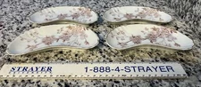 BBD Karlsbad Crescent Bone Dish Scalloped White with Floral Pattern Set of 4…