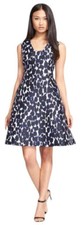 Kate Spade Leopard Fit & Flare Dress Cocktail Size 0 Blue Black White
