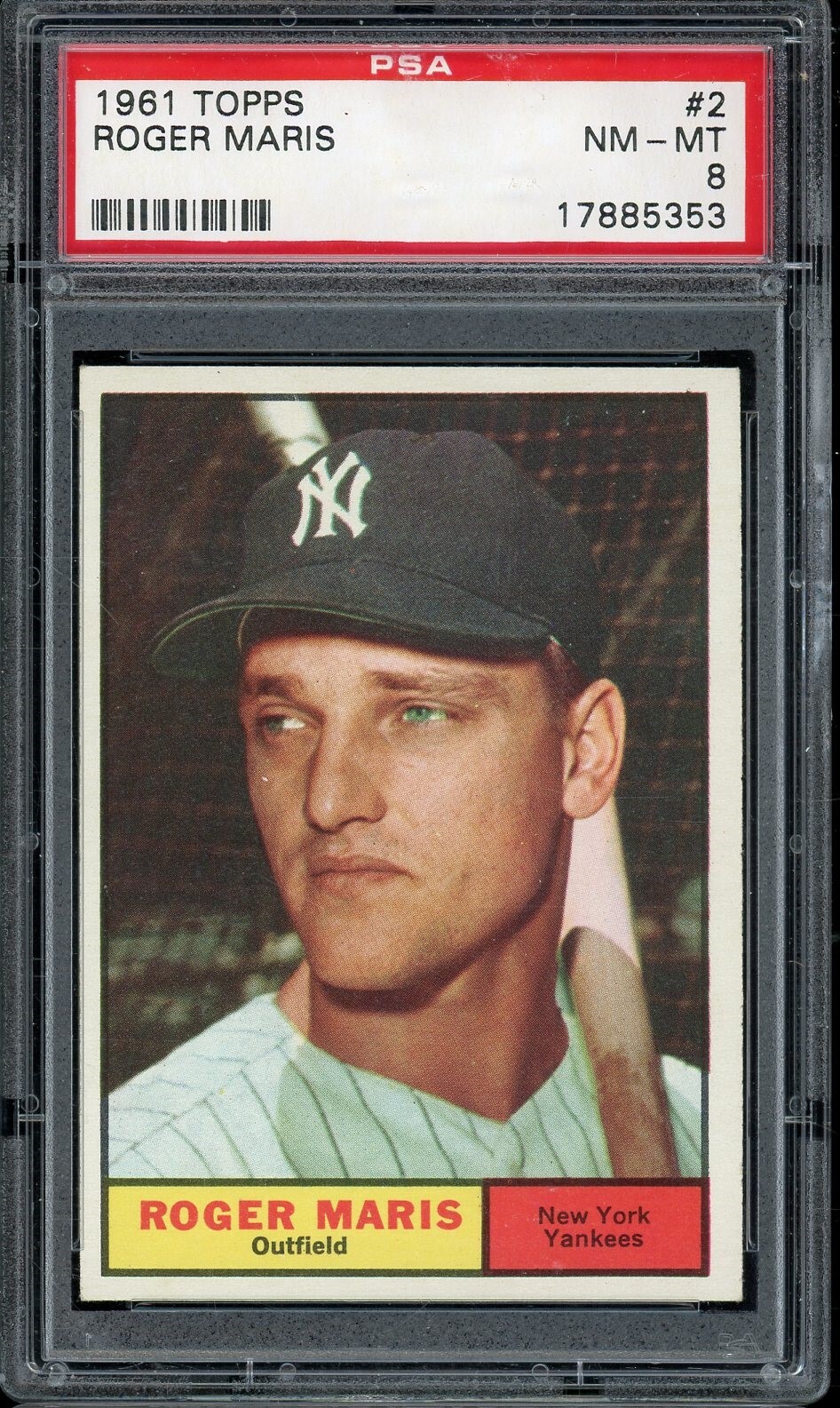 1961 Topps Baseball #2 Roger Maris PSA 8