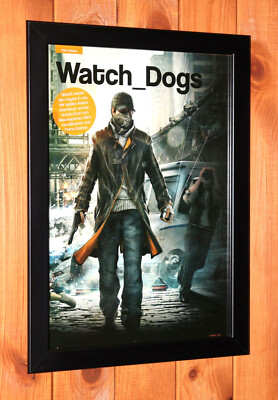 Watch Dogs Ubisoft PS3 PS4 Xbox One 360 Rare Small Poster / Ad Page Framed