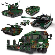 Military Vehicle Building Blocks Sets - Tank, Truck & Armored Car Army Models