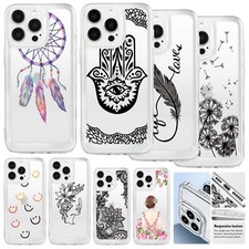 Elegant Printed Phone Case For iPhone 16 15 14 13 17 Pro Max Soft Silicone Cover