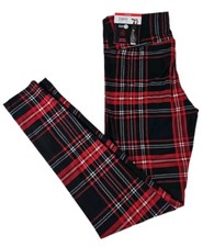 NWT NOBO Black Red Plaid High Rise Sueded Ankle Legging Junior S 3-5