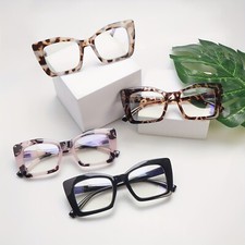 4 Pack Fashion Reading Glasses for Women Blue Light Blocking Spring Hinges Anti