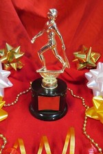 Metal-BASEBALL SOFTBALL Figure Trophy Award female, girls,#5 Black Base FastShip