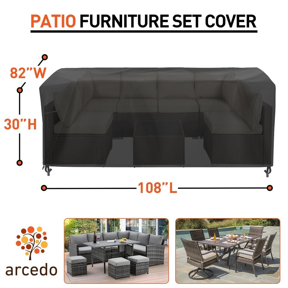 Outdoor Furniture Cover Rectangular, Waterproof Patio Furniture Set