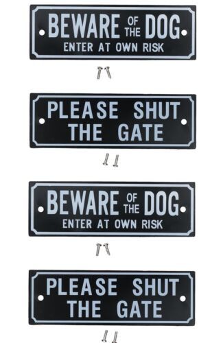 Panneaux de porte de jardin - « Beware of Dog » OU « Fermez la porte » Dog Warning SIgn - Photo 1 sur 16