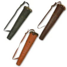 LONGBOW/HORSE BOW/RECURVE/COMPOUND BOW LEATHER SHOULDER BAG BACK ARROW QUIVER