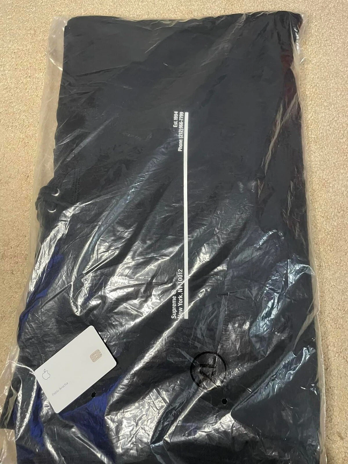 Sweat à capuche Supreme Shop noir NYC taille XLarge