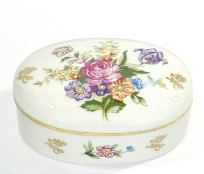VTG KPM Japan Floral Porcelain Hand Painted Oval Trinket Jewelry VTG KPM Japan Floral Porcelain Hand Painted Oval Trinket Jewelry