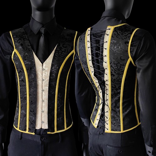 Corset Vest Tummy Control Waist Girdle Medieval Waistcoat Lace Up Boned Costume - Picture 24 of 25