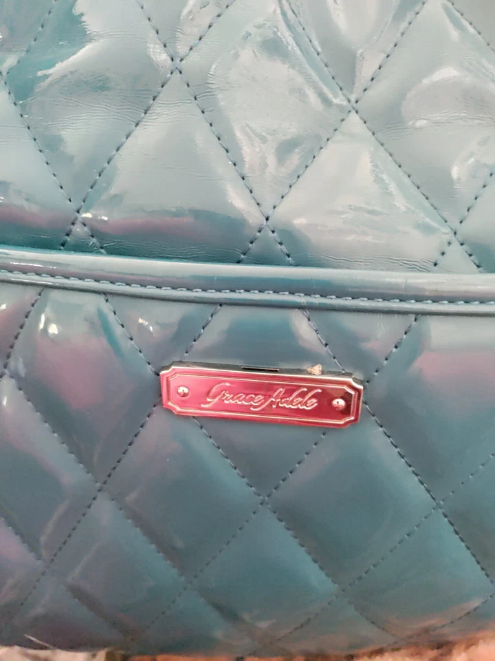 Бирюзово-синяя стеганая сумочка от Adele Grace - Изображение 3 из 4