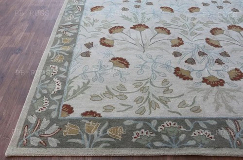 PB Rugs New Handamde Adeline Flower Tufted Woolen Area Rug & Carpet - Picture 3 of 9