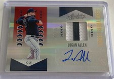 Logan Allen 2020 Panini Absolute Jersey Signatures Autograph Rookie Sn 16/75