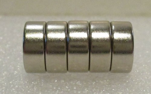 2K6014 - 5 x Neodymiun (Muy Fuerte) Imanes de Disco 10mm de Diámetro x 4mm Grueso Plata 1s - Imagen 1 de 10