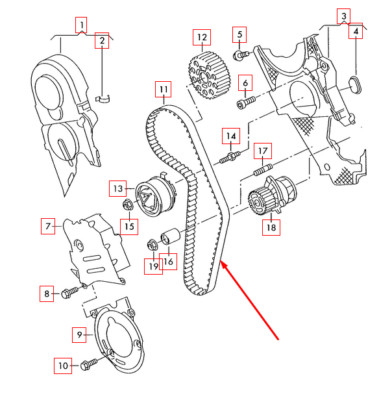NEW AUDI A4 B7 TIMING BELT 038109119P TDI OEM NO IMPORT DUTIES