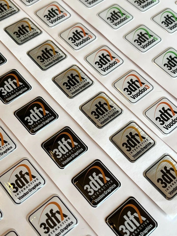 3Dfx Interactive Voodoo 2000 3000 4500 5500 Computer Case Badge Aufkleber DOME 1x1