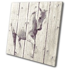 Horse Painting Vintage Animals SINGLE CANVAS WALL ART Picture Print