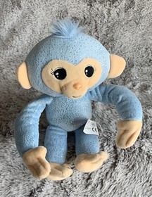 10" Fingerlings Baby Monkey Blue w Sound Bendable Arms & Legs Plush Toy Rare