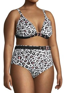 triangle bikini top with high waisted bottoms