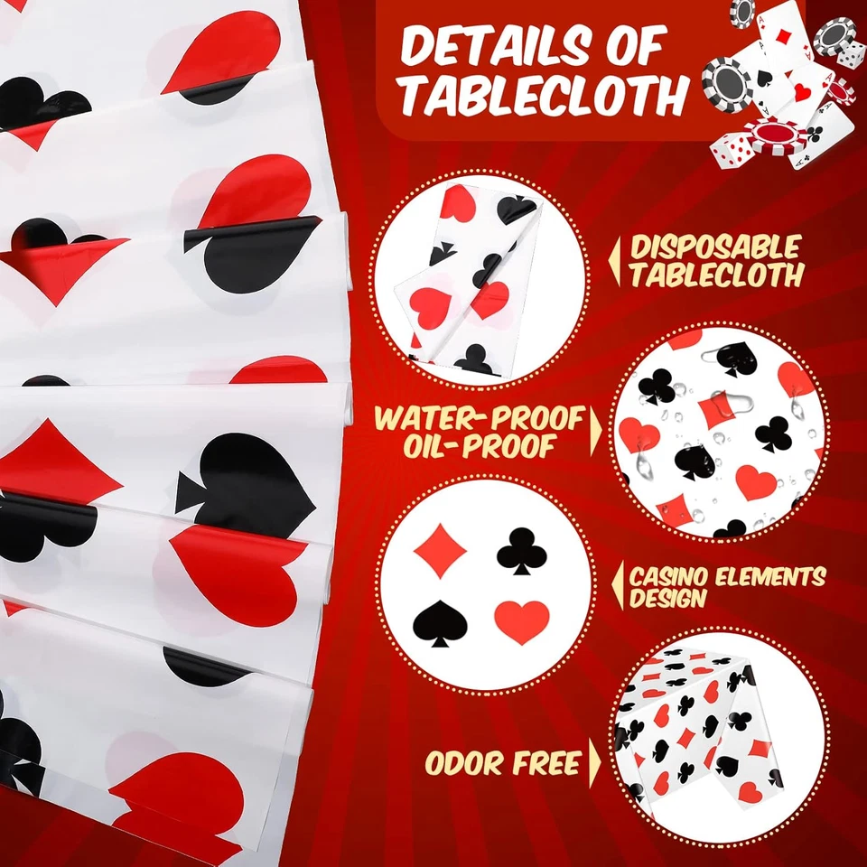 Mesa de póquer desechable de plástico para decoraciones de fiesta con tema de casino C Foto 3 de 4