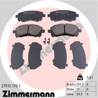 Zimmermann Bremsbelagsatz Scheibenbremse 21915.170.1 FüR Outback Legacy Impreza