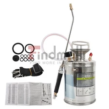 1 Gallon 4L Pump Sprayer w/ 3ft Reinforced Hose Stainless Steel Sprayer