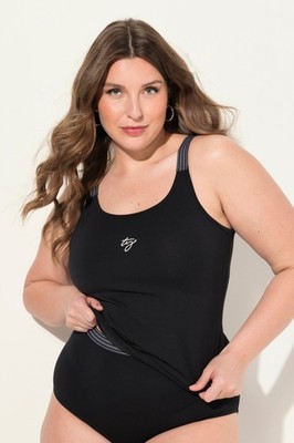 Ulla Popken große Größen Unterhemd 42+ schwarz Tops 2er Pack gestreifte Träger