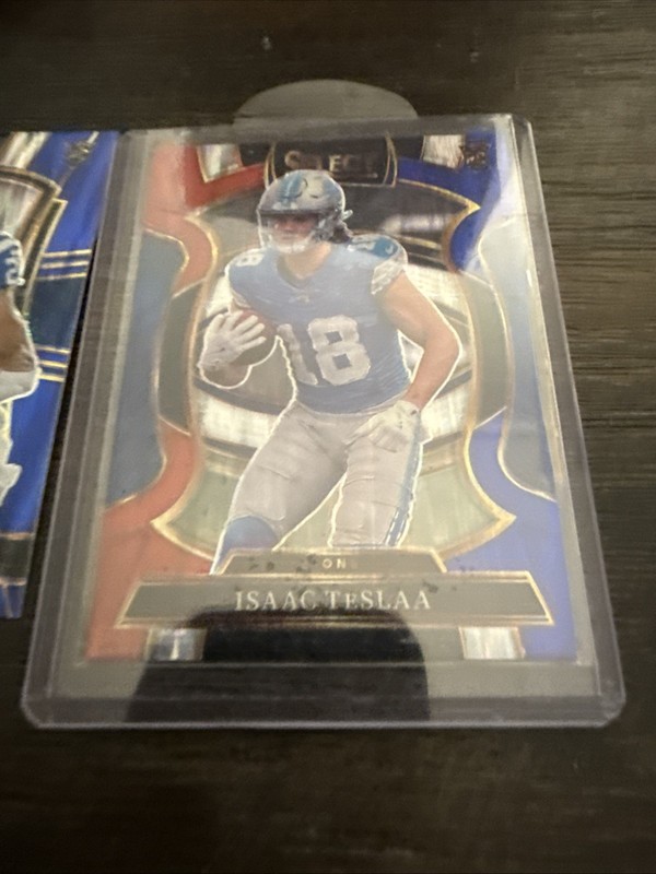 2025 Panini Select #70 Isaac TeSlaa & #131 DJ Giddens Red and Blue Prizm Shock
