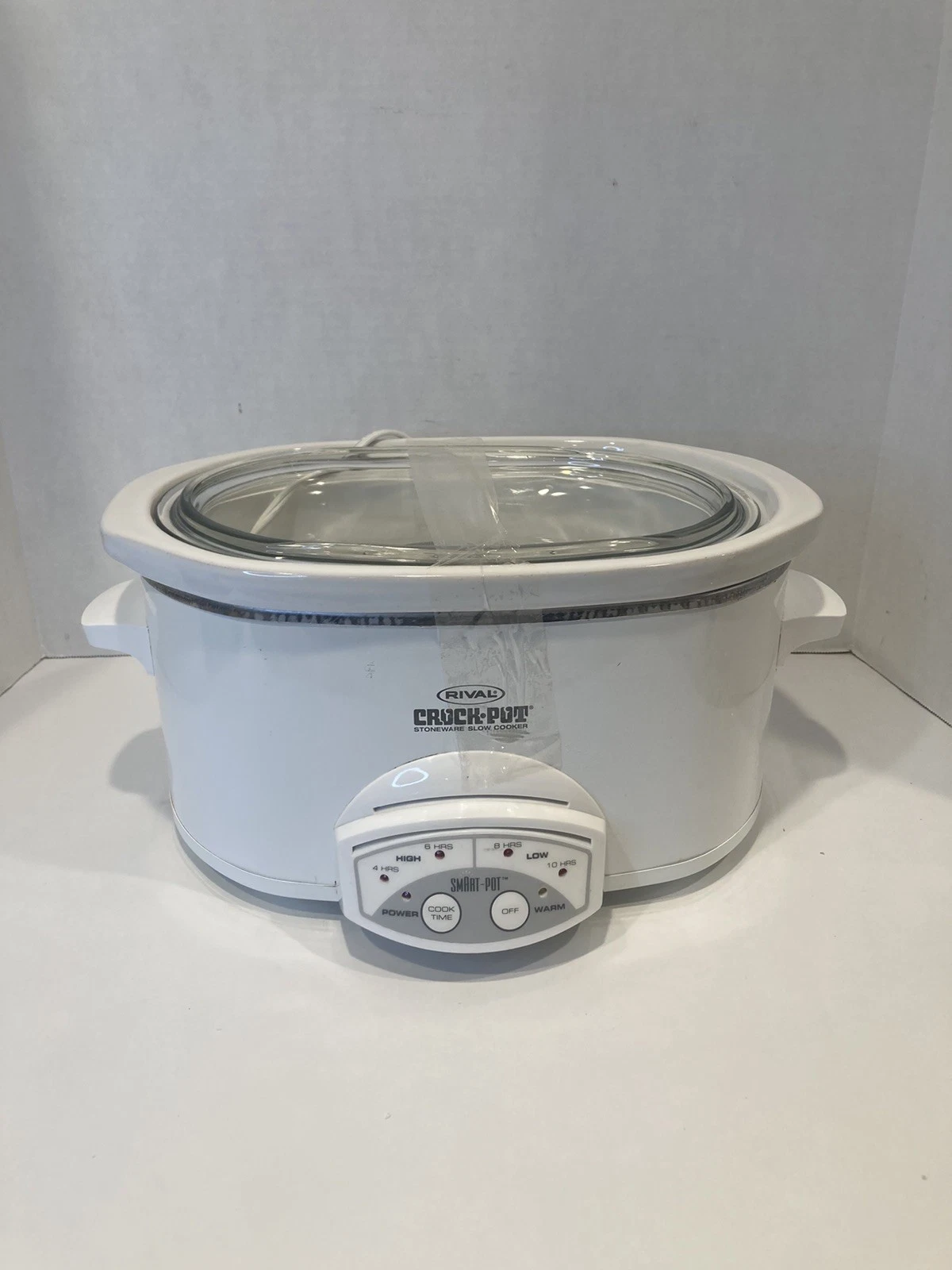 Rival 3860 6Qt Oval White Crock Pot Slow Cooker Smart Pot EUC