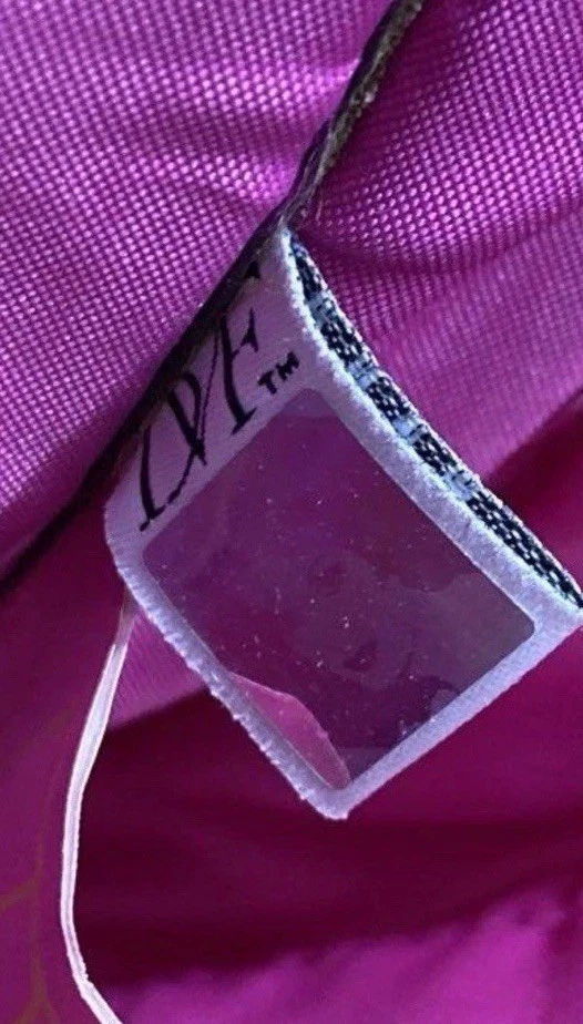 Diane Von Furstenberg DVF green Canvas Tan Leather Tote Bag Laptop - Image 4 of 4