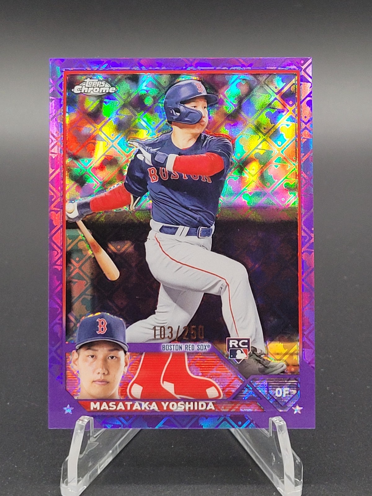 Masataka Yoshida RC 2023 Topps Chrome Logofractor Purple Refractor Rookie /250