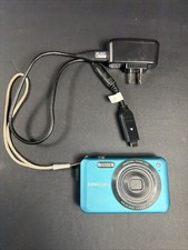 Samsung SL605 12 MP Blue Digital Camera 5x Zoom W Battery 2GB SD TESTED