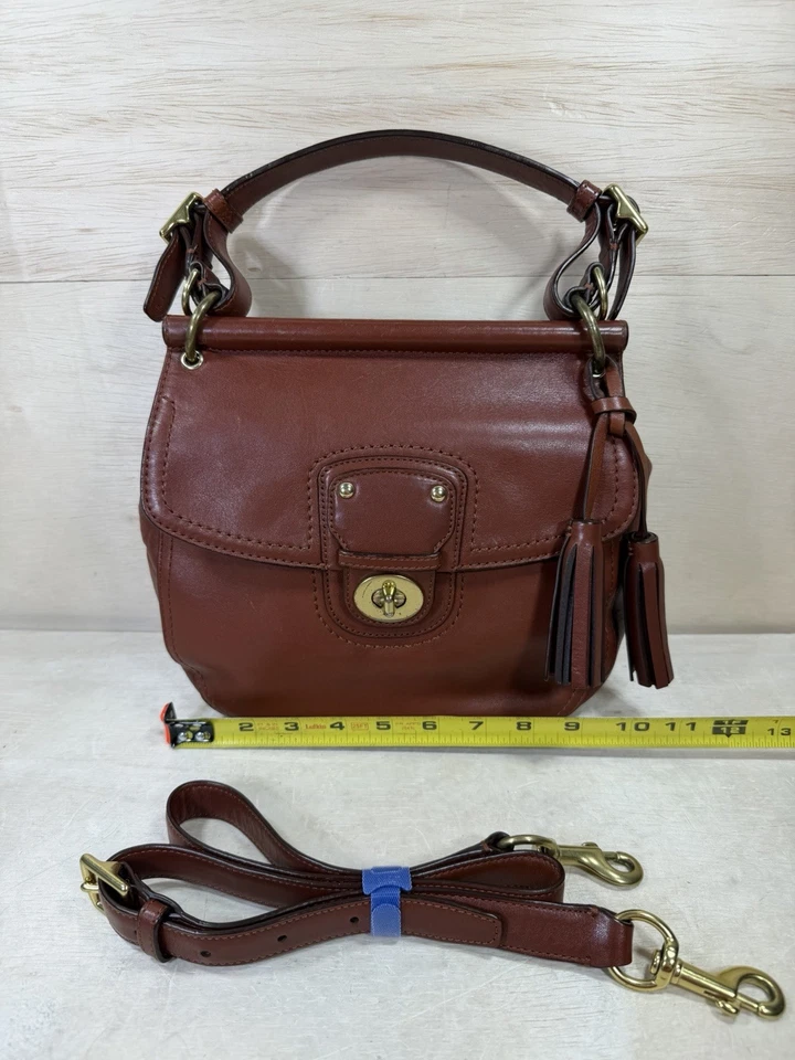 Coach Legacy Willis 22382 Brass Saddle Brown Crossbody Leather Satchel Bag Purse - Image 2 of 4