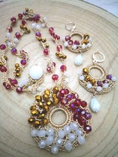 Parure Collana E Orecchini Fatti A Mani All' Uncinetto 