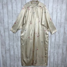 Vintage Oscar De La Renta Floral 1/2 Zip Short Sleeve Robe House Dress