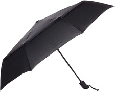 round Travel Umbrella with Auto Open/Close Button, Wind-Proof Compact Design, Wi