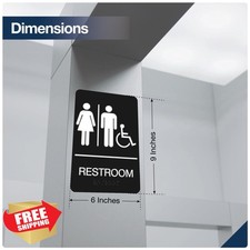 ADA Restroom Sign - Braille Handicap Bathroom Sign 9x6