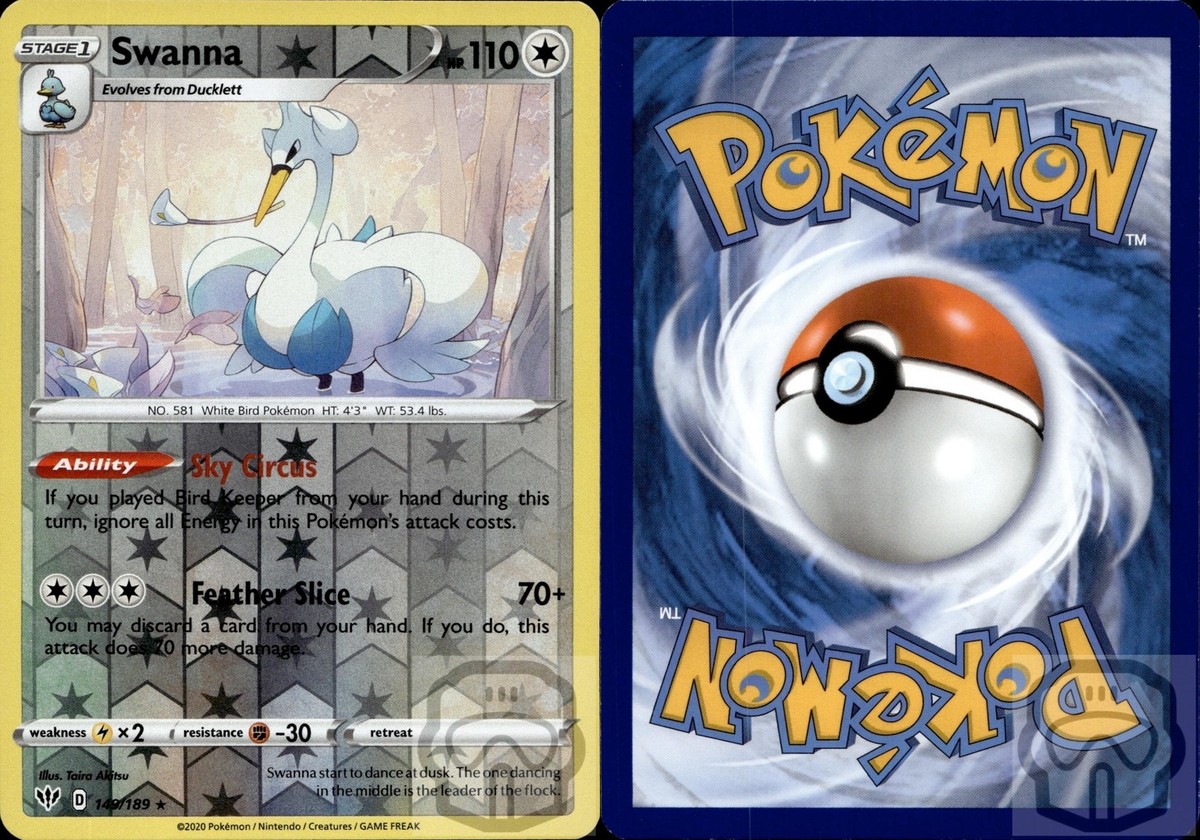 値下げ☆翌日配送☆ラカウ ペレグレイス 2セット Swanna 149/189 R Darkness Ablaze Pokemon Reverse Holo NM/M | eBay